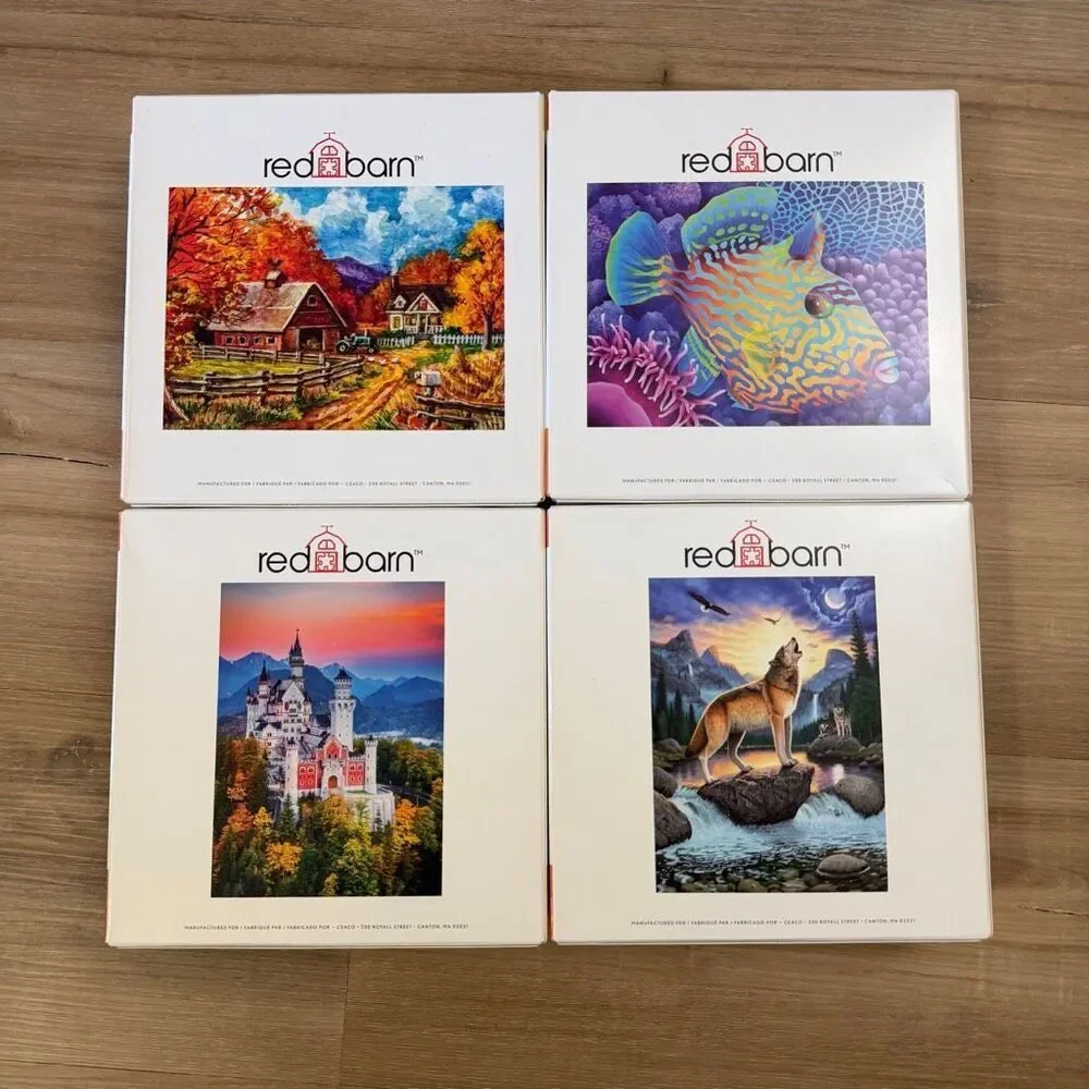 New Sealed Lot Red Barn 300 Piece Jigsaw Puzzle Animals And Landscape Compkete